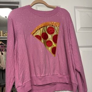 Queen of Sparkles pizza sweatshirt